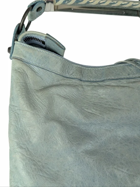 Balenciaga Leather Day Hobo Bag Light Blue Green Purse Shoulder Bag - Picture 6 of 16